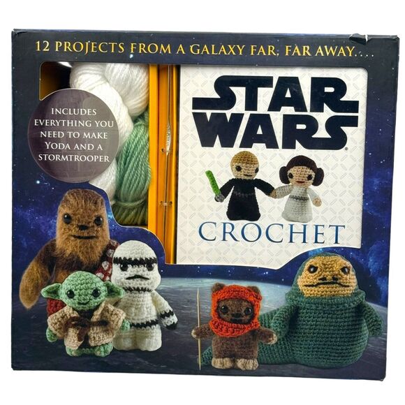 Star Wars Crochet Kit Yoda and Stormtrooper Materials With Book (New Open Box) - Picture 1 of 9